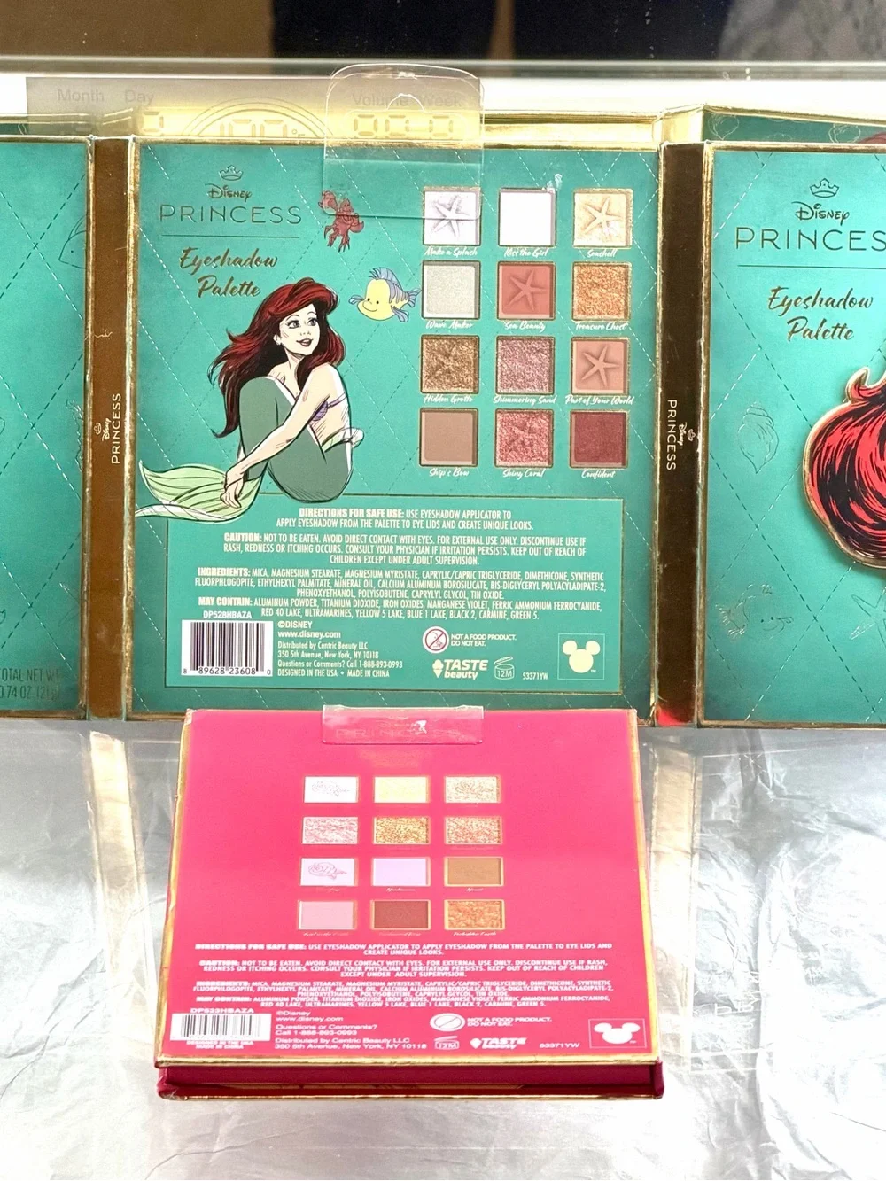 Disney Princess Eyeshadow Palettes - Pink & Teal Packaging